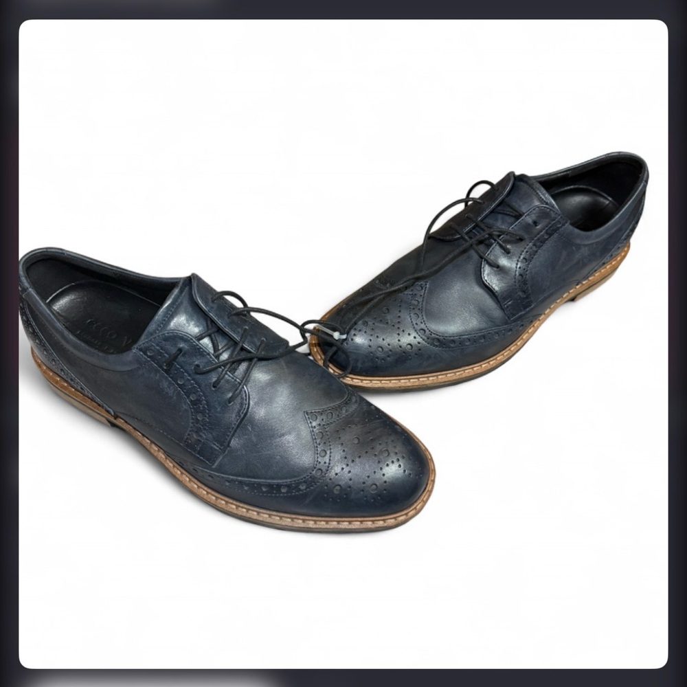 Ecco Men's Navy Brogue Oxfords
